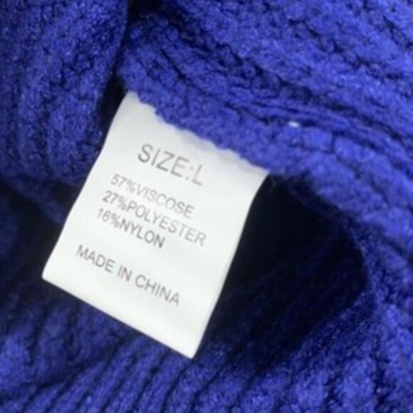 WOMENS LARGE KNIT PATTERNED TURTLE NECK SWEATER SHIRT, SIZE: L - Picture 5 of 5